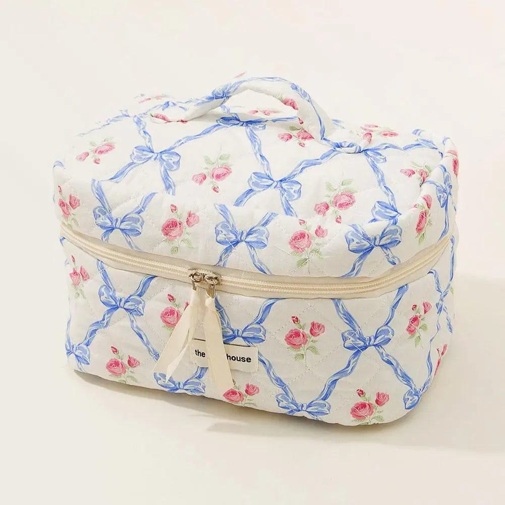 Trousse Cosmétique Floral Bleu