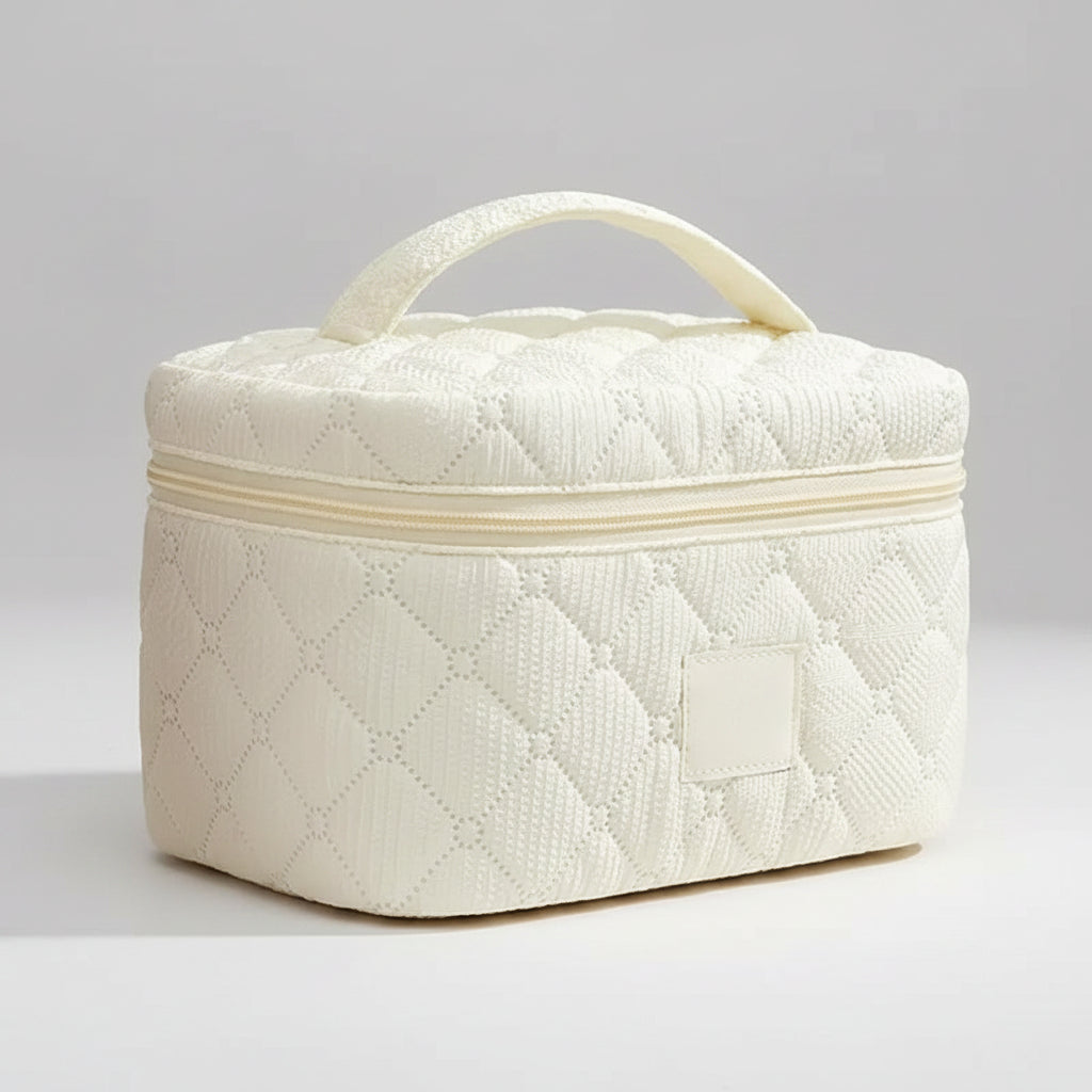 Trousse Maquillage Matelassée Beige