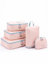 Set 5 Organiseurs de Valise Compression Bleu & Nude