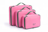 Set 5 Organiseurs de Valise Compression Fuchsia & Vert