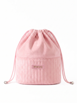 Pink Ribbed Drawstring  Velvet Cosmetic Pouch RH2504w SUM26