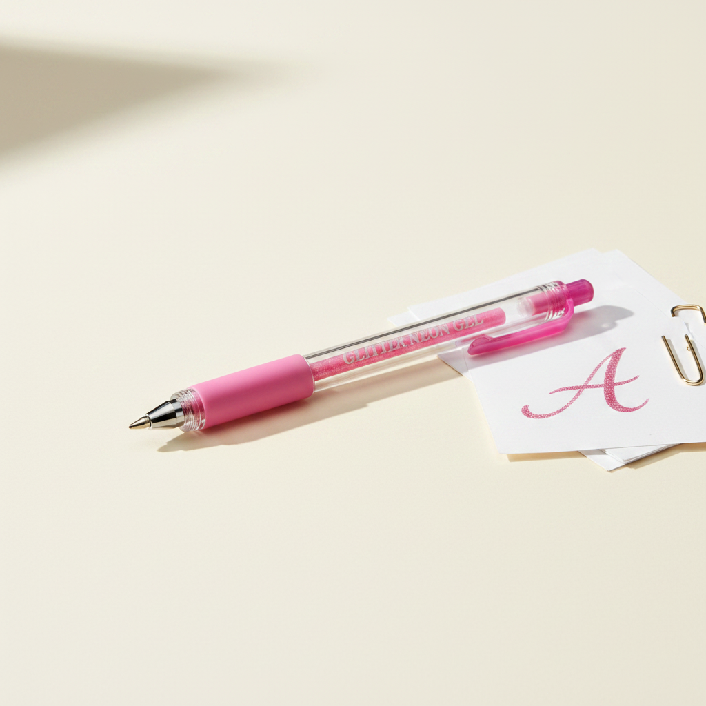 Stylo Gel Glitter Neon Fuchsia