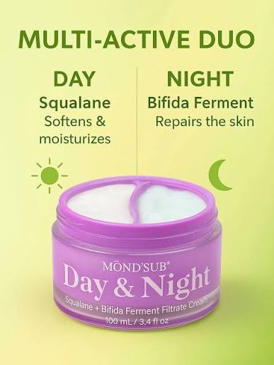 MONDSUB Crème Squalane + Bifida Jour et Nuit – 100 ml