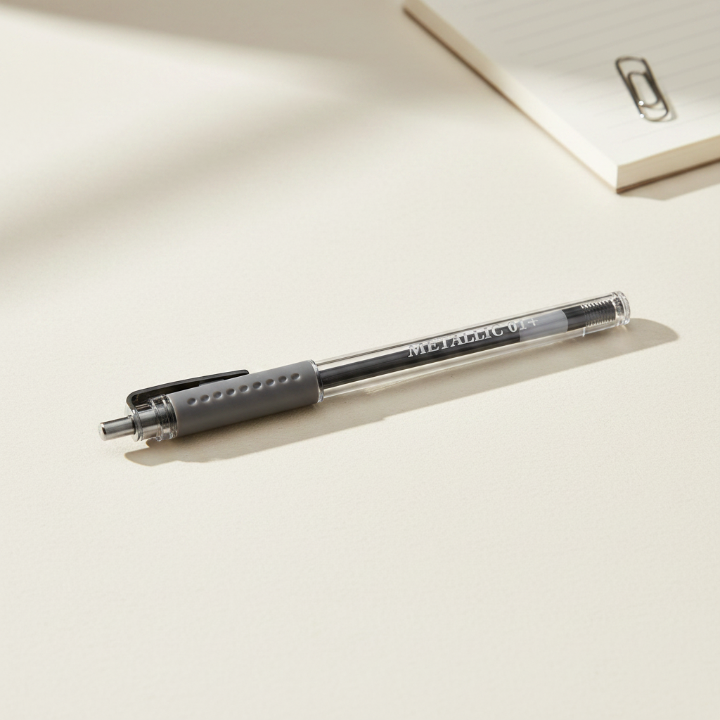 Stylo Gel Metallic Gris