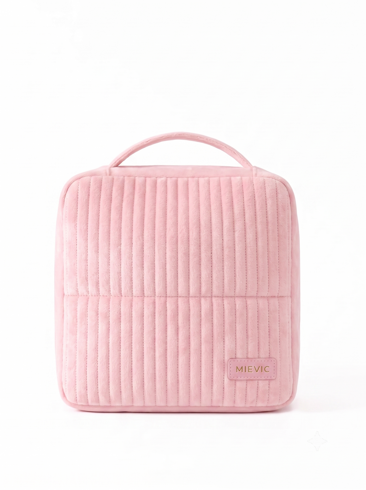 Pink Ribbed Vanity  Velvet Cosmetic Bag RH2506w SUM26