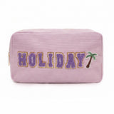 Purple Holiday Embroidery Cosmetic Pouch WM2628 SUM26