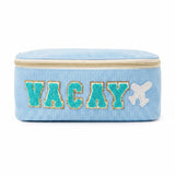 Blue Vacay Embroidery Box Cosmetic Bag WM2629 SUM26