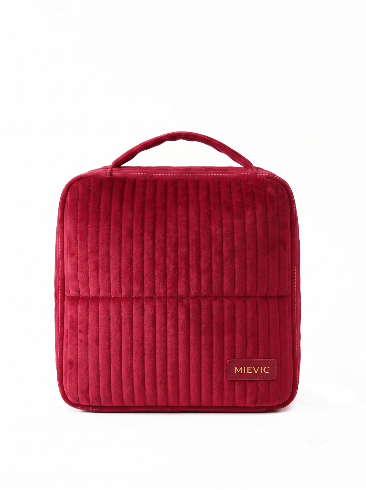 Burgundy Ribbed Vanity  Velvet Cosmetic Bag RH2506w SUM26