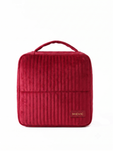 Burgundy Ribbed Vanity  Velvet Cosmetic Bag RH2506w SUM26