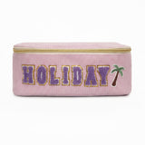 Purple Holiday Embroidery Box Cosmetic Bag WM2629 SUM26