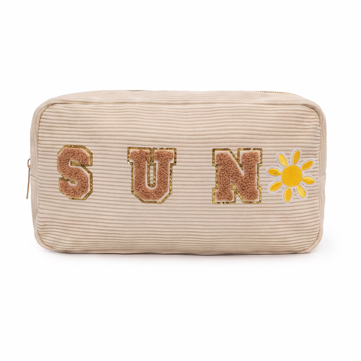 Cream Sun Embroidery Cosmetic Pouch WM2628 SUM26