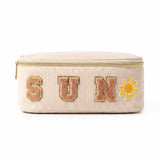 Cream Sun Embroidery Box Cosmetic Bag WM2629 SUM26