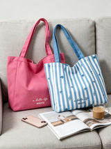 Plain Pink Shoulder Canvas Tote Bag WM2610 SUM26