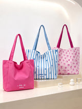 Plain Pink Shoulder Canvas Tote Bag WM2610 SUM26