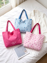 Plain Pink Shoulder Canvas Tote Bag WM2610 SUM26