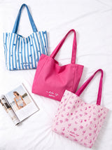 Plain Pink Shoulder Canvas Tote Bag WM2610 SUM26