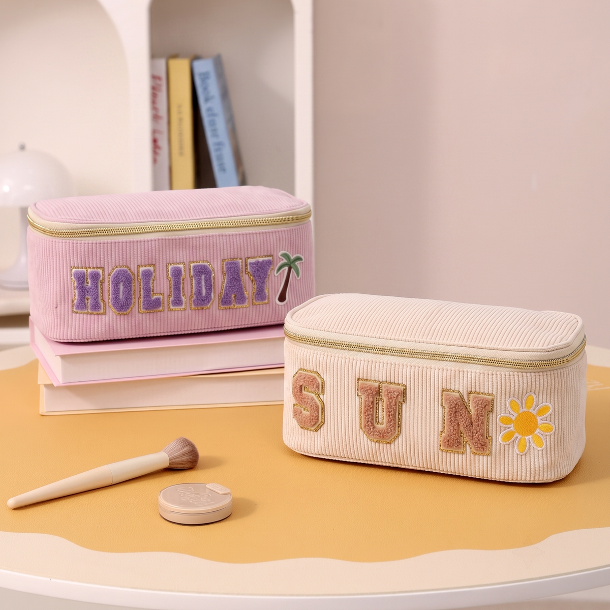 Purple Holiday Embroidery Box Cosmetic Bag WM2629 SUM26